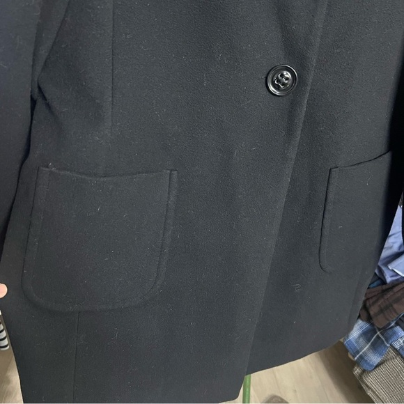 CLEO Plus Size Chic Black Women's Coat Buttoned Front Baggy Jacket Wide Pockets - Picture 5 of 8